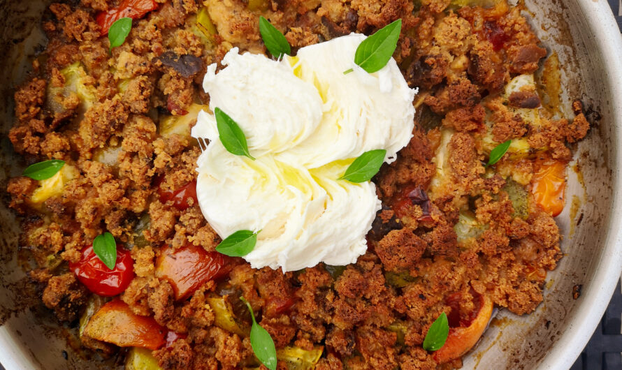 Crumble de tomates et mozzarella