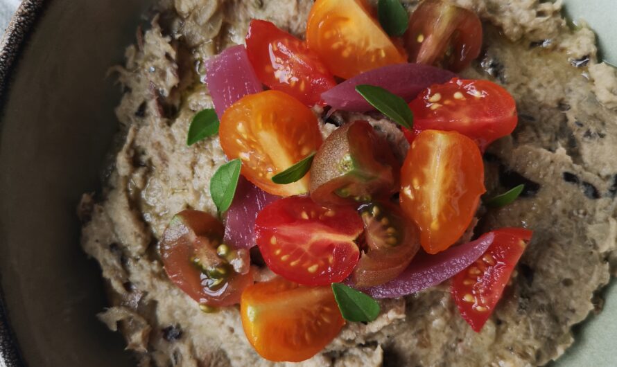 Rillettes de maquereaux et peaux d’aubergines