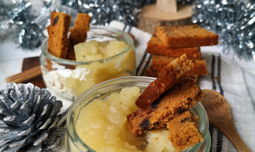 Verrine pommes, mascarpone et restes de pain d’épices